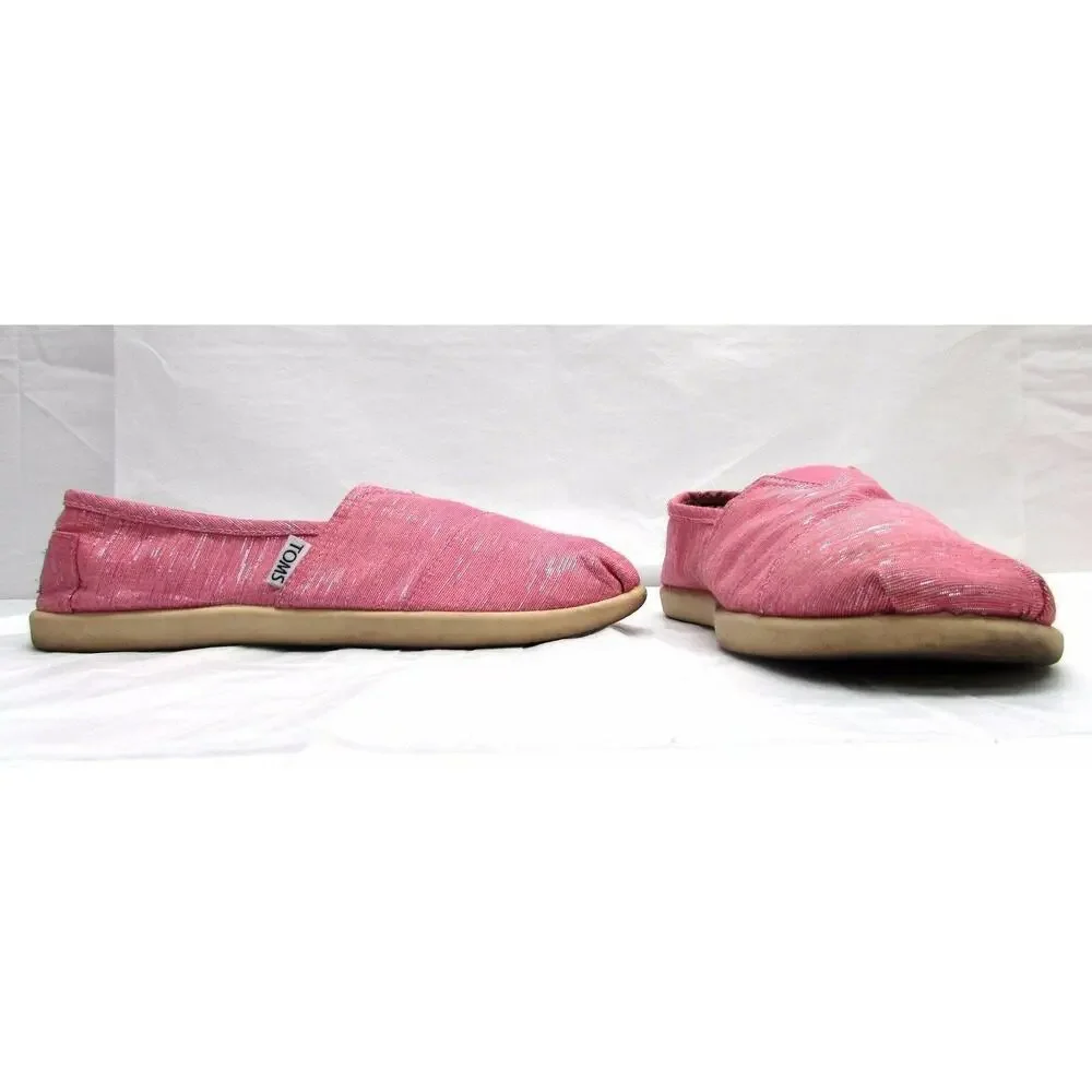 Tom's youth 5.5 pink girls loafers shoes comfort flats